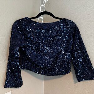 Blue glitter crop top